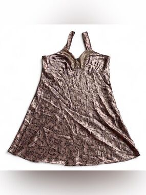 Secrets Blush Pink & Grey Lacy Butterfly Satin Mini Slip Dress Size 16 UK/12 US